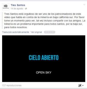 tres santos patrocinador cielo abierto